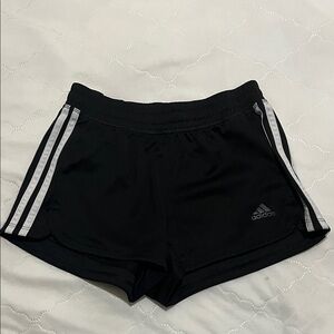 Adidas Black Shorts with White Stripes